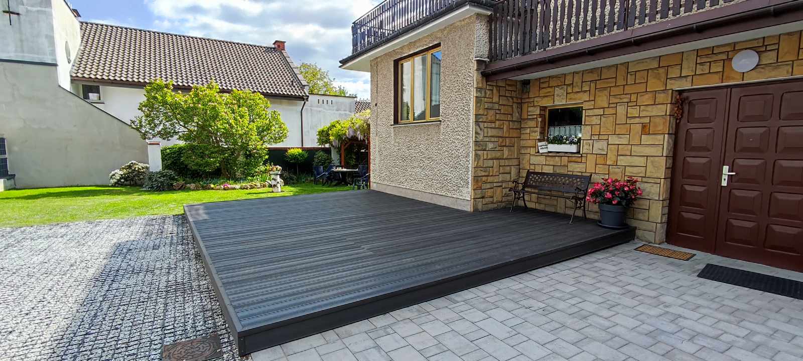 Grey decking boards
